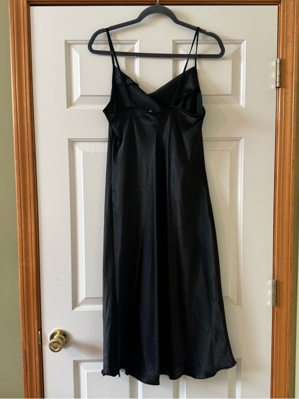 BEBE black SATIN COWL NECK‎ SLIP MIDI DRESS - Picture 8 of 11